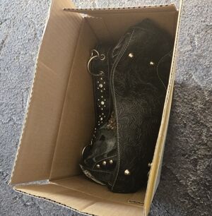 Myst Box With Women's Black Embossed Handbags with Stud Detail